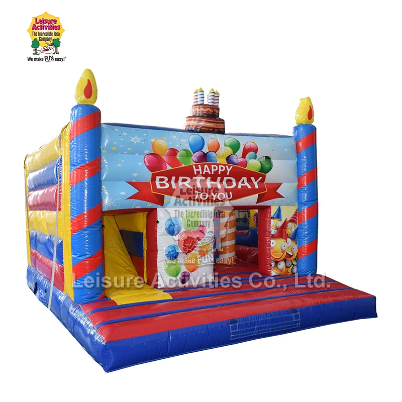 Joyeux anniversaire gonflable standard de châteaux pleins d'entrain multiplay